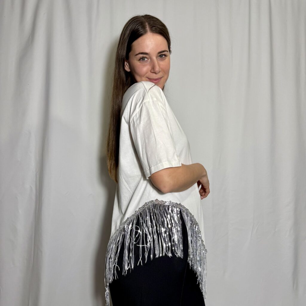 T-Shirt con Strass Lumina