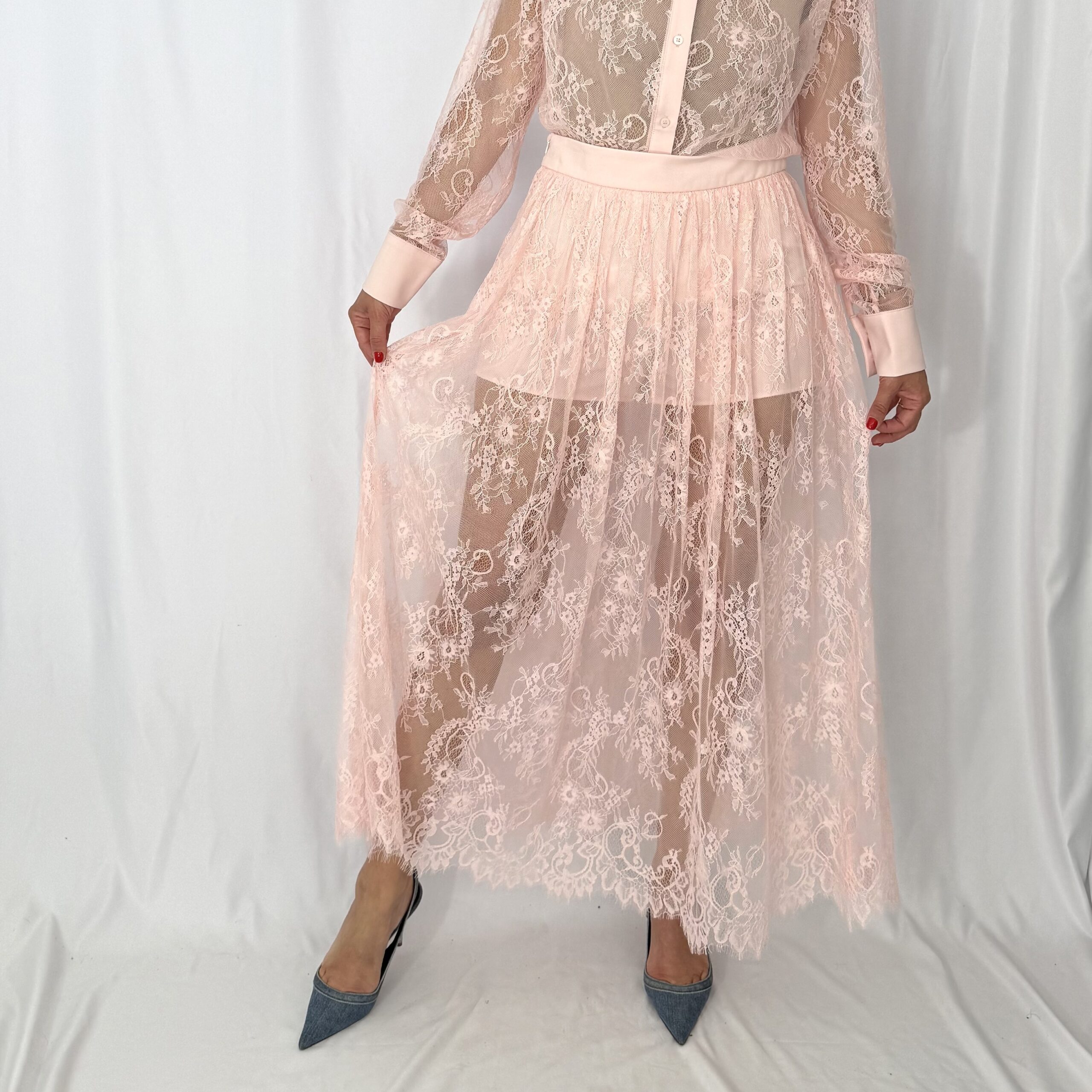 Gonna midi in pizzo Lumina
