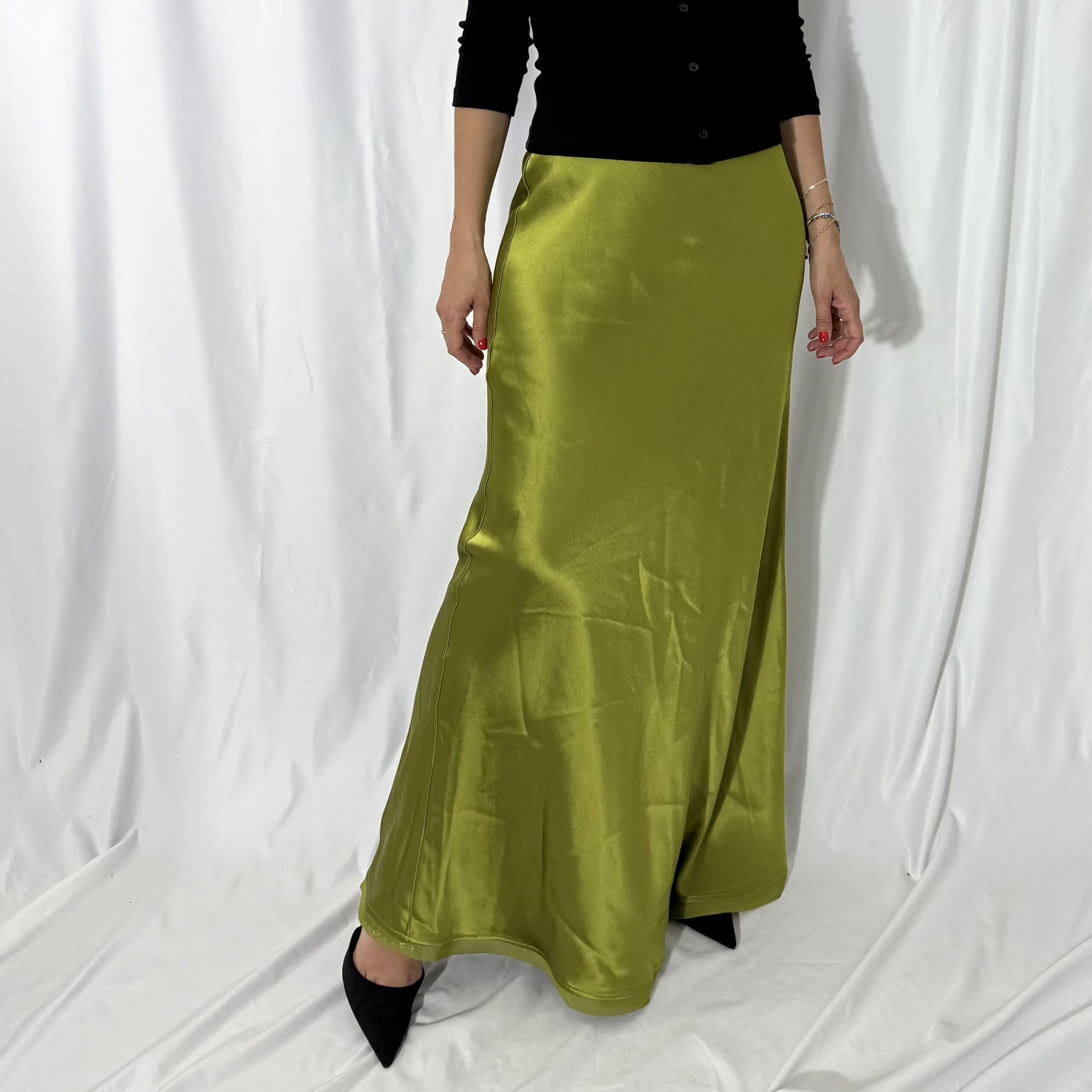 Gonna maxi in raso Lumina
